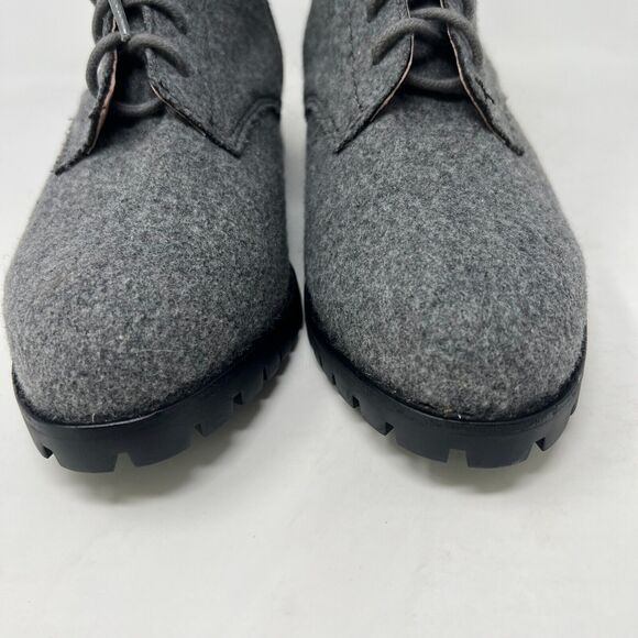 NEW J Jill Wool Boots Size 8.5 Women Side Zip Granny Lace Up Ankle Gray - Picture 3 of 10